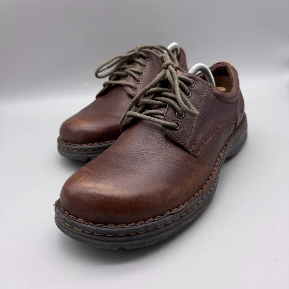Born Shoes Mens 9 Brown Leather Lace Up Oxford Casual Comfort Work Heavy